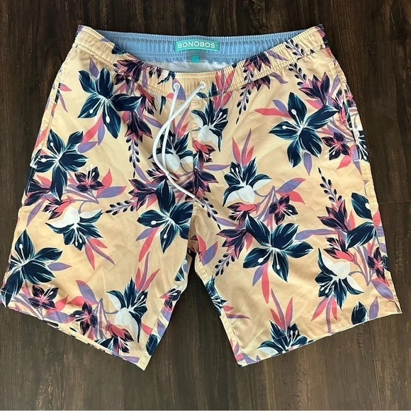 Bonobos Men's Swim Trunk Size S Floral Colorful Board Shorts Swim 9” Inseam(h8 - Picture 9 of 11